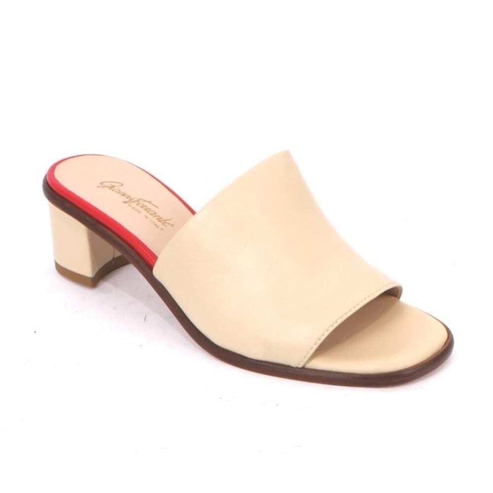 Gianni Ferrante 4330n Beige Leather Slide Heel Sandal